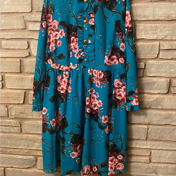 Eloquii Floral Ruffle Fit and Flare Plus Size Dress size 14 - Picture 2 of 12